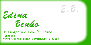 edina benko business card